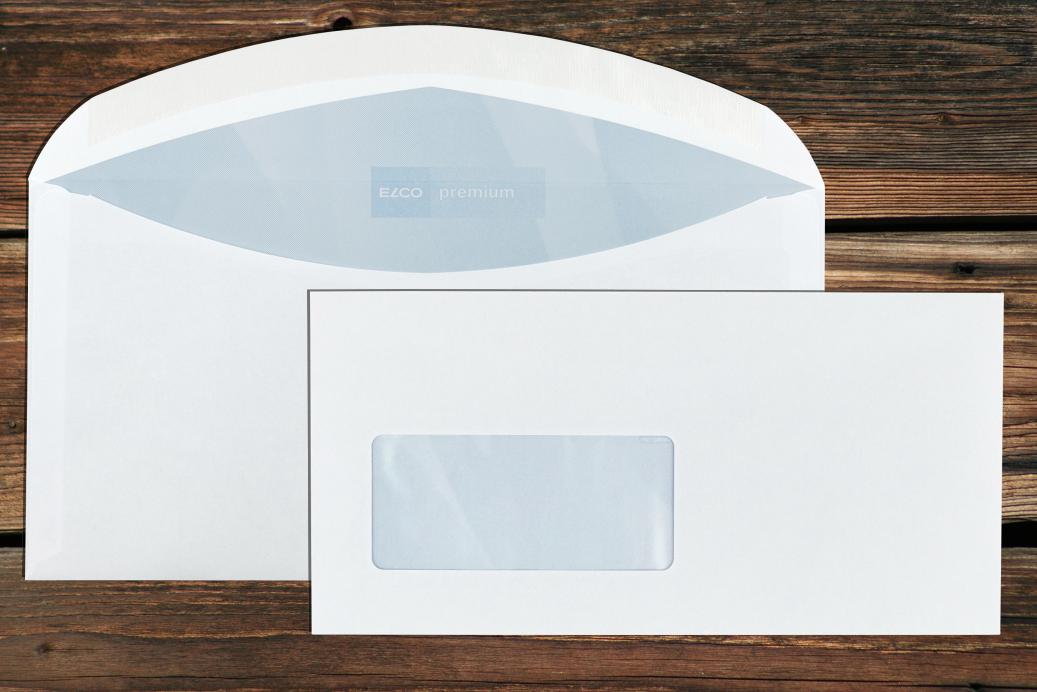 Kuvertierhüllen mit Fenster C6/5 114x229 mm Nassklebend Hochweiß 100 g/qm